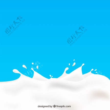 飞溅液态牛奶矢量素材图片