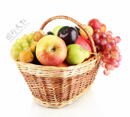 篮子里面的新鲜水果图片