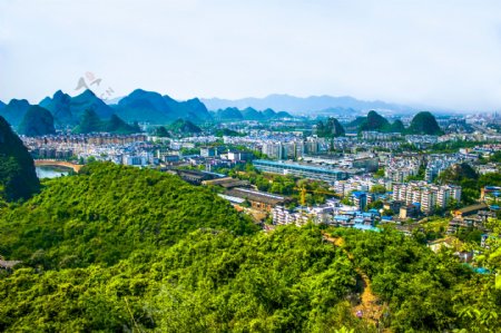 桂林市叠彩区俯视图图片