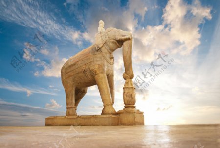 印度大象雕塑