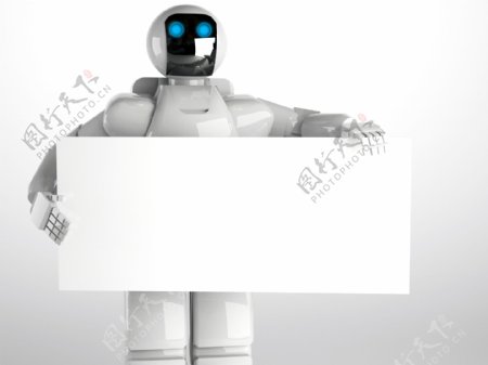 机器人手中的白板图片