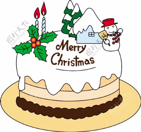 卡通圣诞节元素蛋糕设计