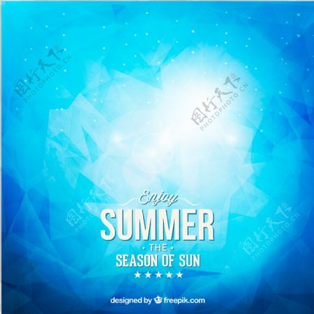 蓝色夏季背景矢量素材图片