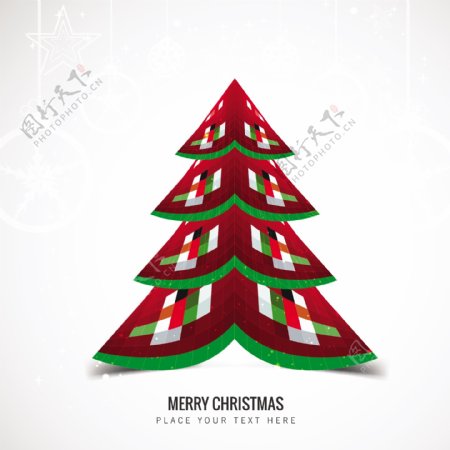 抽象设计中的几何圣诞树