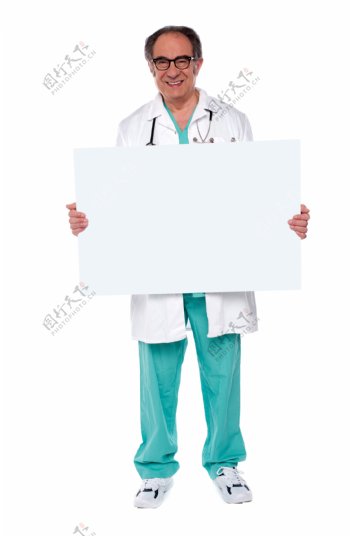 拿着白板的医生图片