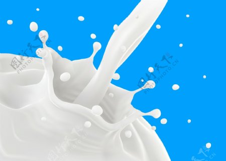倒入牛奶的奶花