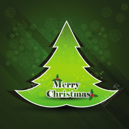 绿色背景的圣诞树