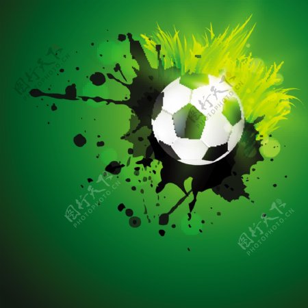 绿色涂鸦足球背景