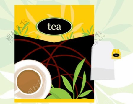 茶包装和logo模板矢量素材