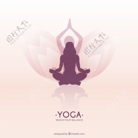 瑜伽女子标志矢量素材图片