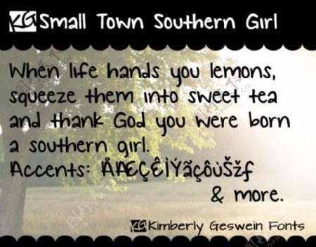公斤的南方小镇的女孩的字体