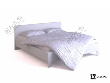 白色的简单的双床模型