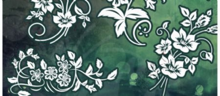 时尚的艺术植物花纹装饰PS笔刷