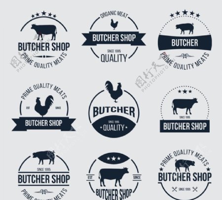 创意肉店标签