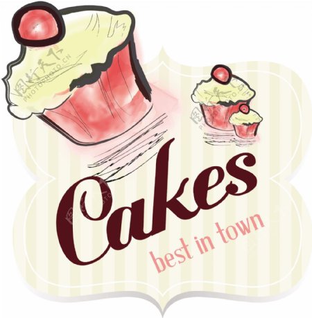 杯子蛋糕粉色卡通蛋糕矢量图标素材