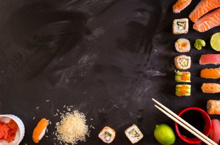 三文鱼与寿司图片