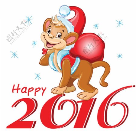 2016新年快乐猴年大吉卡通形