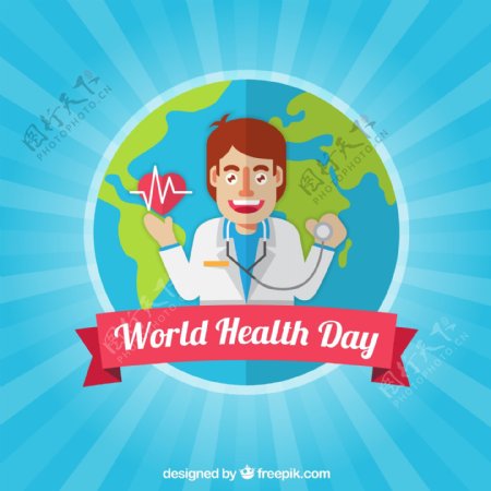 世界卫生日背景与医生