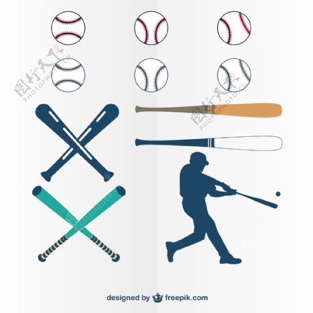 棒球运动员和工具
