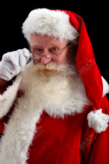 戴眼镜的圣诞老人图片