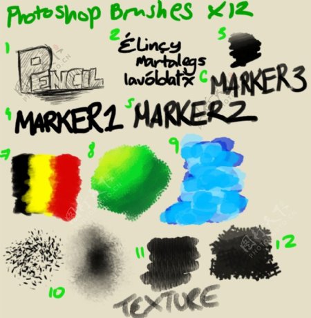 12种多功能用途photoshop笔刷素材