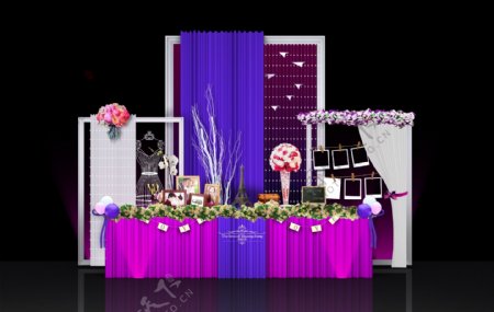 紫色婚礼舞台