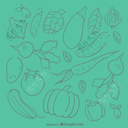 蔬菜素描背景