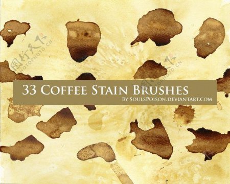 33种咖啡污渍效果笔刷下载