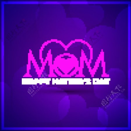 优雅的紫色背景母亲节设计模板