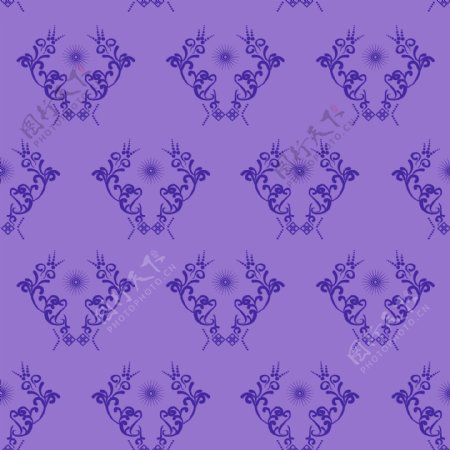 紫色花卉装饰图案