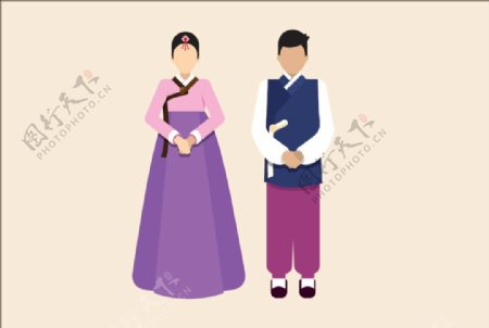 韩国男女人物服饰矢量素材