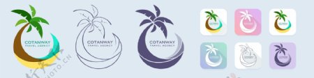 旅游logo设计椰子树图片