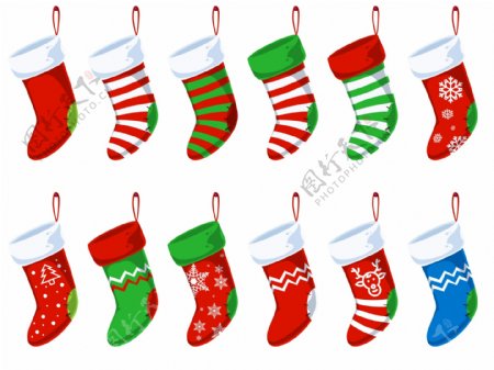 各种各样的圣诞袜图标psd免费下