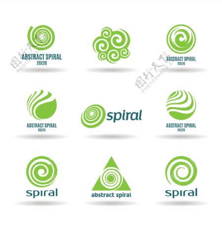 绿色螺旋logo设计