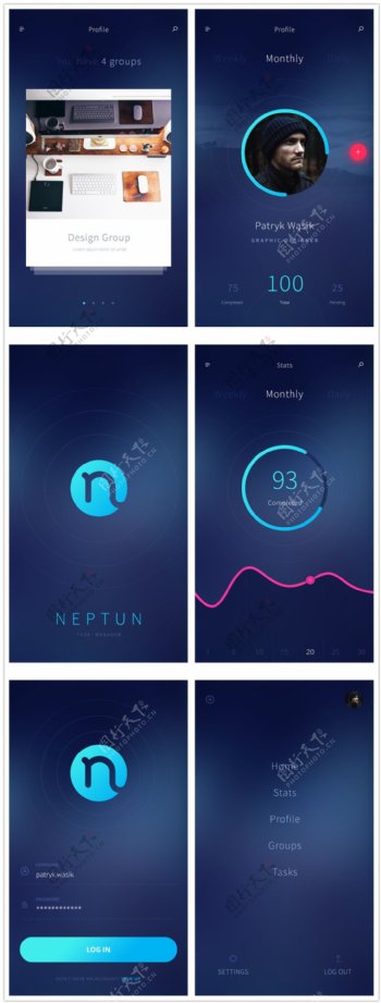 app界面模板Neptunpsd