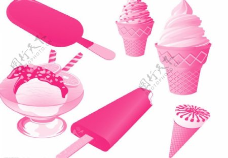 冰淇淋及雪糕笔刷图片