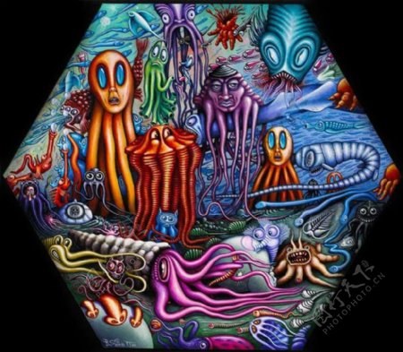 位图动物章鱼色彩彩色免费素材