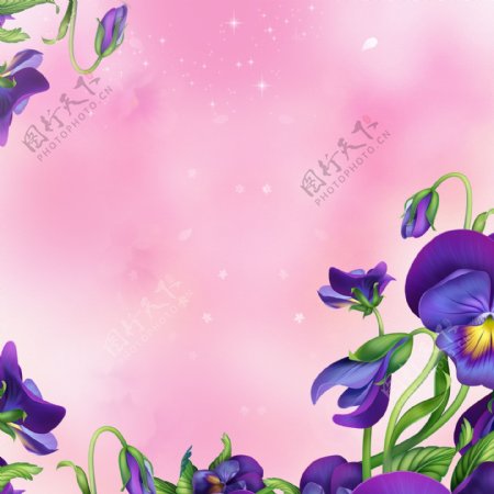 花朵树藤粉色高光花瓣背景素材