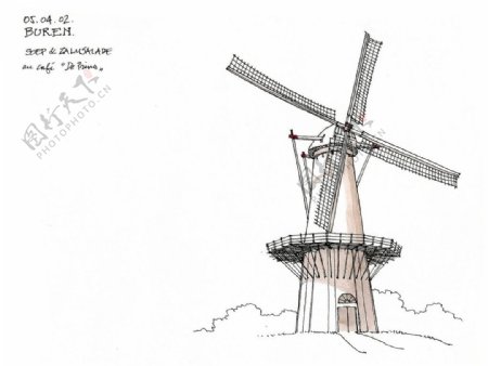 欧式风车建筑效果图