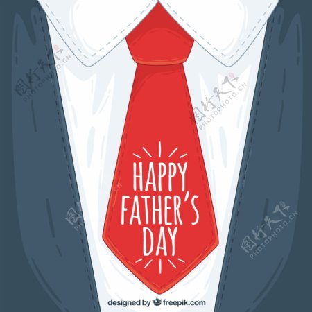 父亲节背景与红色领带