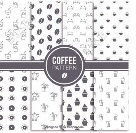 平面设计中的八种咖啡图案
