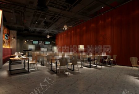 室内设计个性餐厅效果图制作模板