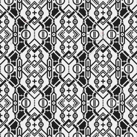 黑白几何抽象装饰图案