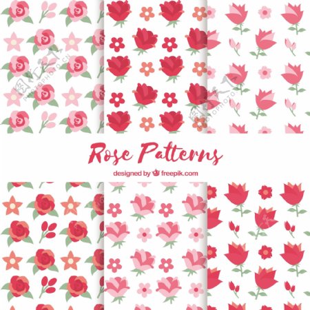 红色玫瑰花装饰图案