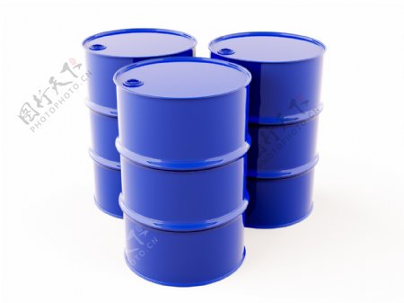 蓝色石油罐图片