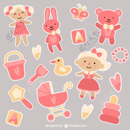 粉色婴儿玩具图片