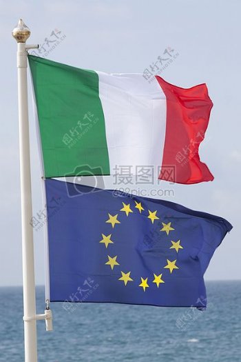 飘扬的欧洲联盟国旗