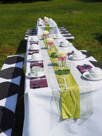 草地上的餐桌