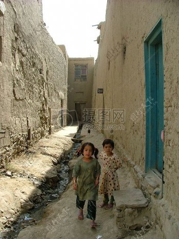 喀布尔的贫困小巷