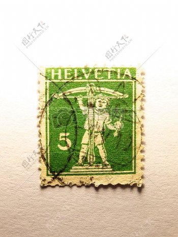 一张绿色的邮票